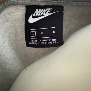 Nike Gray and White Fleece Hoodie